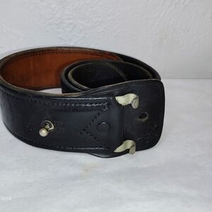Tex Shoemaker Blk Leather belt 28 vintage